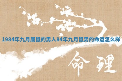 1984年九月属鼠的男人_84年九月鼠男的命运怎么样