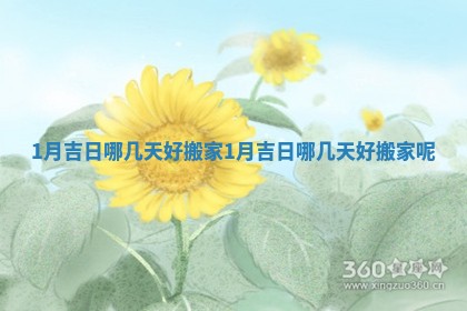 1月吉日哪几天好搬家 1月吉日哪几天好搬家呢