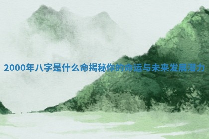 2000年八字是什么命揭秘你的命运与未来发展潜力