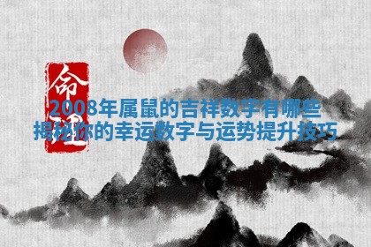 2008年属鼠的吉祥数字有哪些揭秘你的幸运数字与运势提升技巧 2008年属鼠的吉祥数字有哪些揭秘你的幸运数字与运势提升技巧