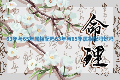 63年与65年属相配吗 63年与65年属相配吗好吗