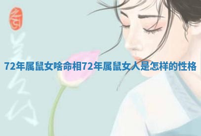 72年属鼠女啥命相_72年属鼠女人是怎样的性格