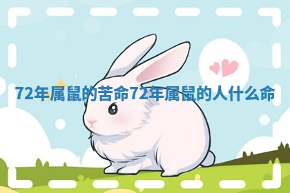 72年属鼠的苦命_72年属鼠的人什么命