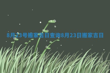 8月23号搬家吉日查询_8月23日搬家吉日