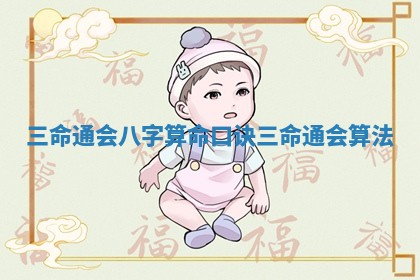 三命通会八字算命口诀 三命通会算法