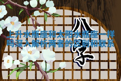 上升水瓶座和太阳水瓶座一样吗深入解析两者的区别和联系 上升水瓶座和太阳水瓶座一样吗深入解析两者的区别和联系