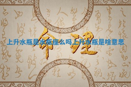 上升水瓶是水瓶座么吗 上升水瓶是啥意思