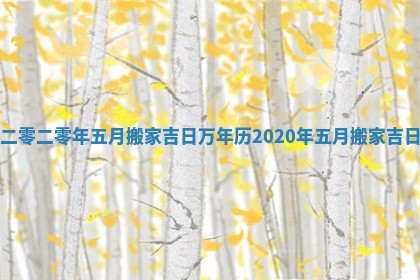 二零二零年五月搬家吉日 万年历2020年五月搬家吉日