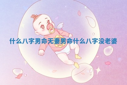 什么八字男命无妻_男命什么八字没老婆