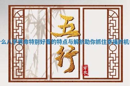 什么八字男命特别好看的特点与解析助你抓住幸福的机会