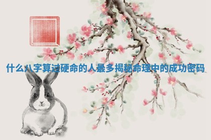 什么八字算过硬命的人最多揭秘命理中的成功密码 什么八字算过硬命的人最多揭秘命理中的成功密码
