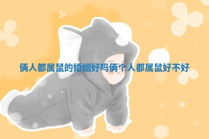 俩人都属鼠的婚姻好吗_俩个人都属鼠好不好