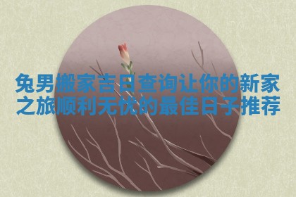 兔男搬家吉日查询让你的新家之旅顺利无忧的最佳日子推荐