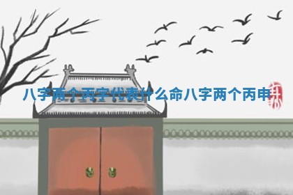 八字两个丙字代表什么命_八字两个丙申