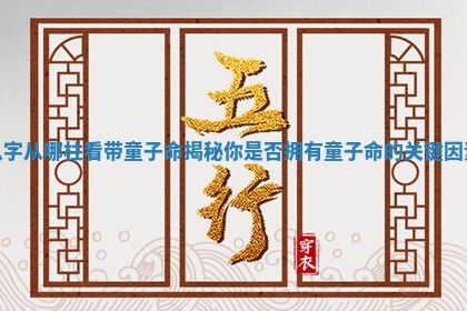 八字从哪柱看带童子命揭秘你是否拥有童子命的关键因素