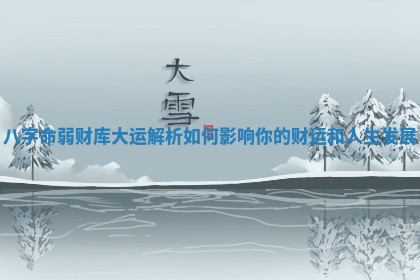 八字命弱财库大运解析如何影响你的财运和人生发展