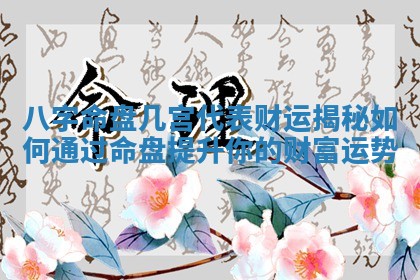 八字命盘几宫代表财运揭秘 如何通过命盘提升你的财富运势 八字命盘几宫代表财运揭秘 如何通过命盘提升你的财富运势