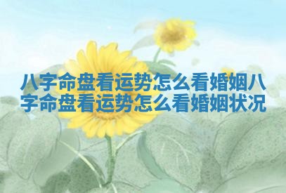 八字命盘看运势怎么看婚姻 八字命盘看运势怎么看婚姻状况