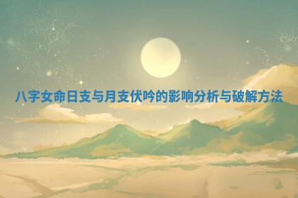 八字女命日支与月支伏吟的影响分析与破解方法 八字女命日支与月支伏吟的影响分析与破解方法