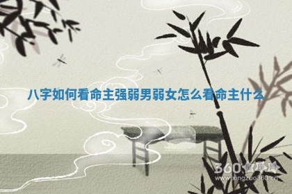 八字如何看命主强弱男弱女_怎么看命主什么
