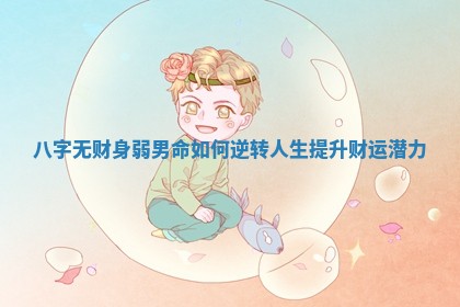 八字无财身弱男命如何逆转人生提升财运潜力