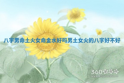 八字男命土火女命金水好吗_男土女火的八字好不好