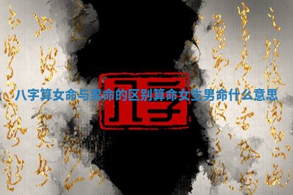 八字算女命与男命的区别_算命女生男命什么意思
