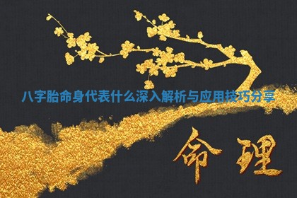 八字胎命身代表什么深入解析与应用技巧分享