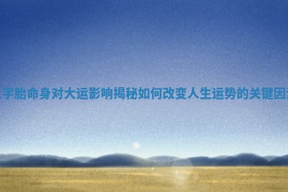 八字胎命身对大运影响揭秘如何改变人生运势的关键因素