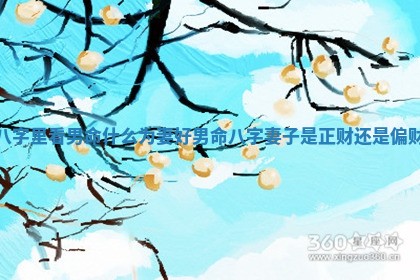 八字里看男命什么为妻好 男命八字妻子是正财还是偏财