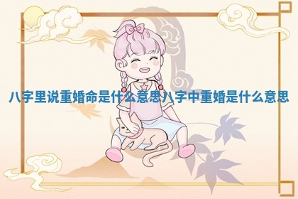八字里说重婚命是什么意思_八字中重婚是什么意思