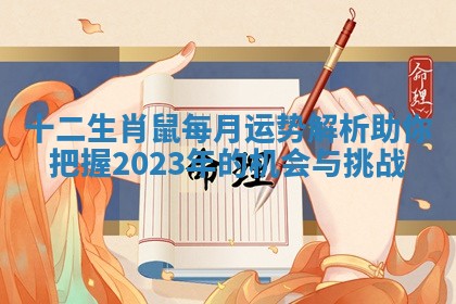 十二生肖鼠每月运势解析助你把握2023年的机会与挑战