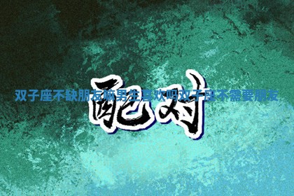 双子座不缺朋友嘛男生喜欢吗_双子座不需要朋友