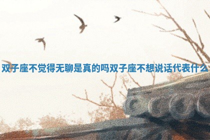 双子座不觉得无聊是真的吗 双子座不想说话代表什么