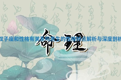 双子座和性格有关系吗男生的性格特点解析与深度剖析