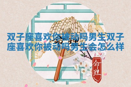 双子座喜欢你被动吗男生_双子座喜欢你被动吗男生会怎么样
