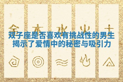 双子座是否喜欢有挑战性的男生揭示了爱情中的秘密与吸引力