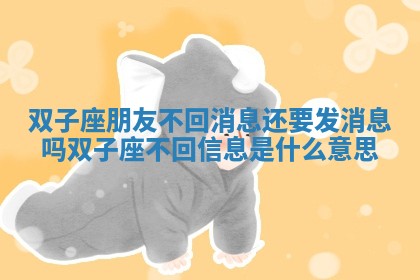 双子座朋友不回消息还要发消息吗_双子座不回信息是什么意思