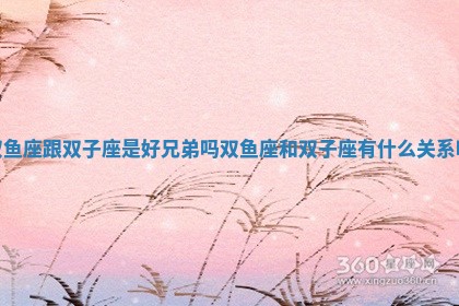 双鱼座跟双子座是好兄弟吗_双鱼座和双子座有什么关系呢