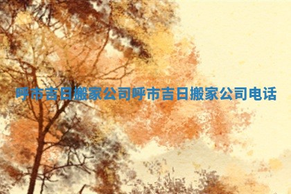 呼市吉日搬家公司 呼市吉日搬家公司电话