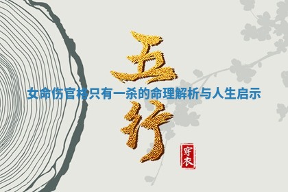 女命伤官格只有一杀的命理解析与人生启示