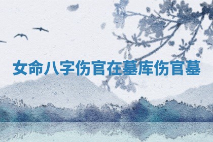 女命八字伤官在墓库 伤官 墓