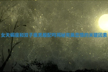 女天蝎座和双子座男般配吗揭秘完美恋情的关键因素