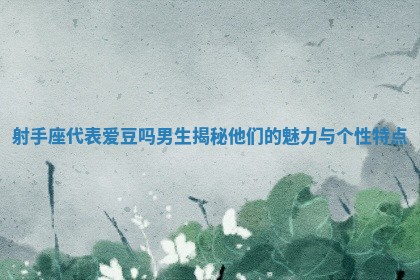 射手座代表爱豆吗男生揭秘他们的魅力与个性特点