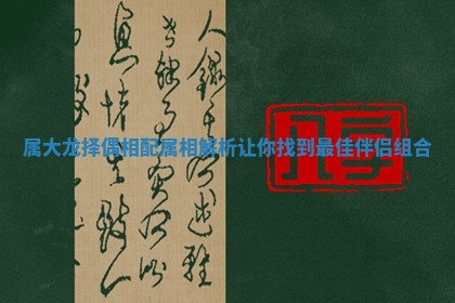 属大龙择偶相配属相解析让你找到最佳伴侣组合