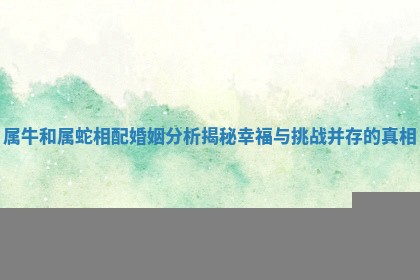 属牛和属蛇相配婚姻分析揭秘幸福与挑战并存的真相