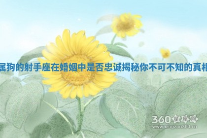 属狗的射手座在婚姻中是否忠诚揭秘你不可不知的真相 属狗的射手座在婚姻中是否忠诚揭秘你不可不知的真相