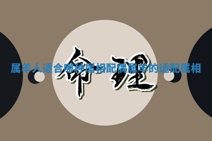 属羊人适合哪种属相配偶_属羊的适配属相