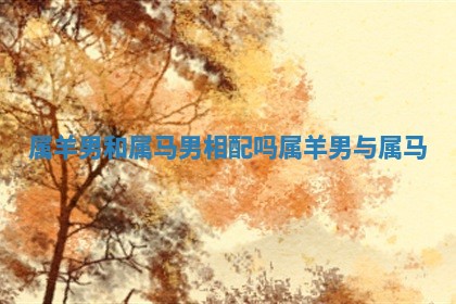 属羊男和属马男相配吗_属羊男与属马