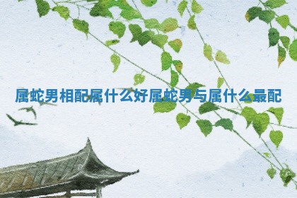 属蛇男相配属什么好 属蛇男与属什么最配